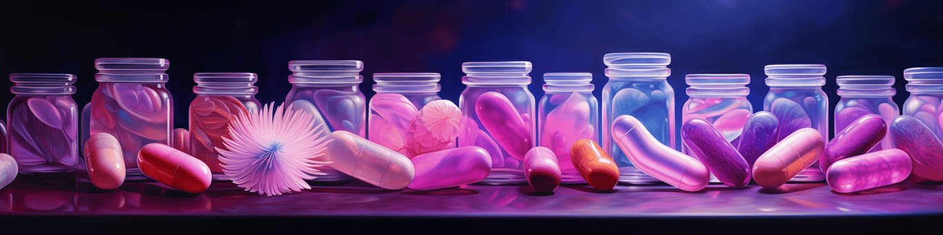 image of different drug pills on a surface