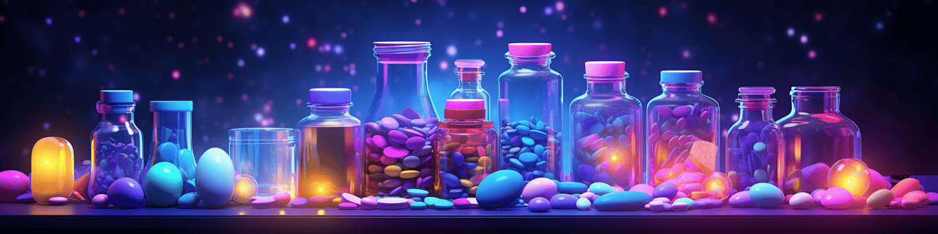 image of different drug pills on a surface