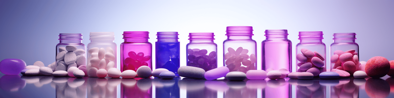 image of different drug pills on a surface