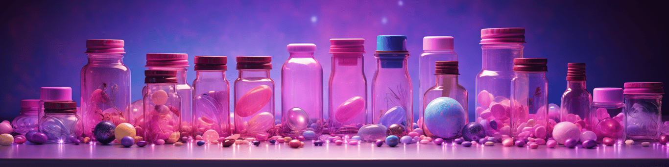 image of different drug pills on a surface