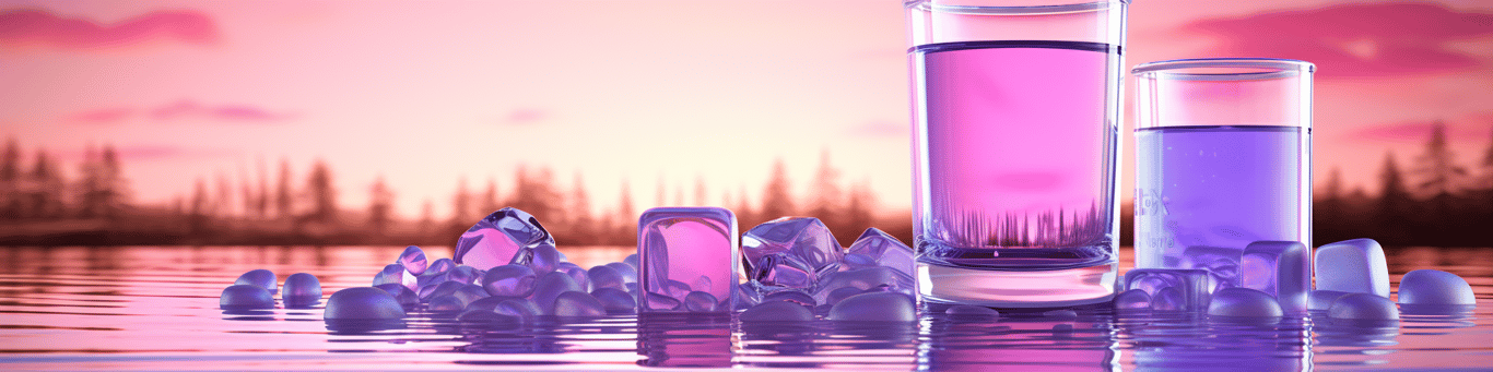 image of drug pills surrounding a glass of water symbolizing drug consumption