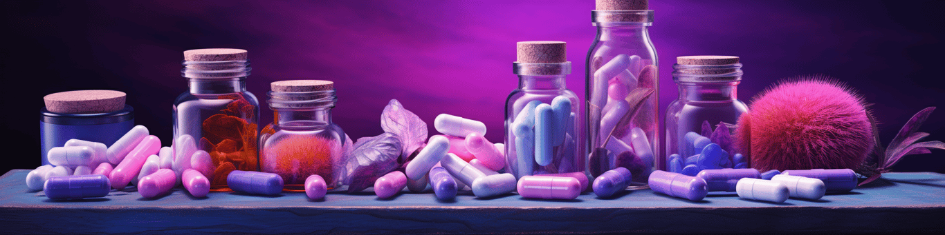 image of different drug pills on a surface