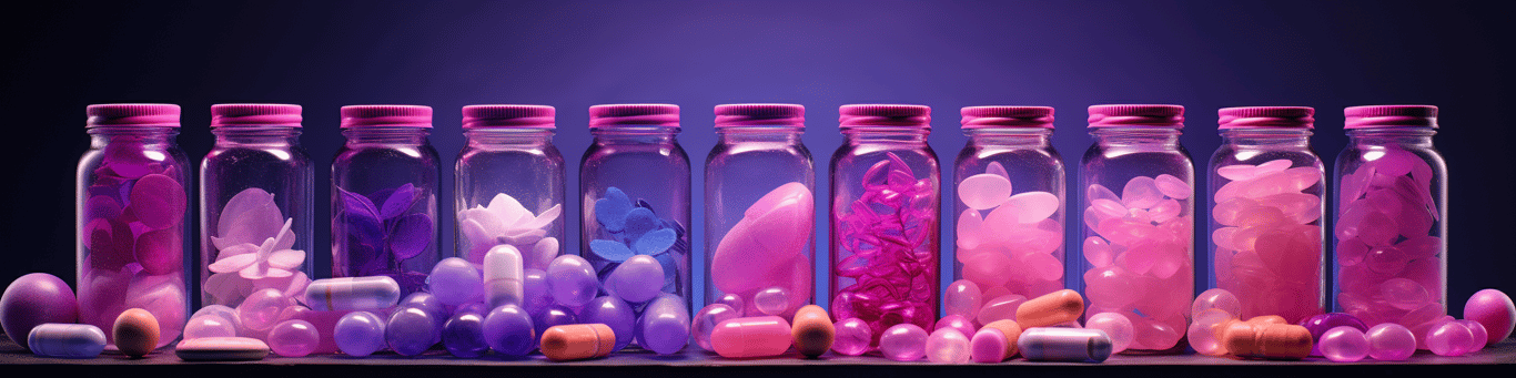 image of different drug pills on a surface