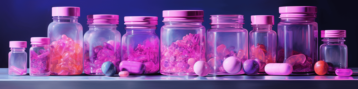 image of different drug pills on a surface