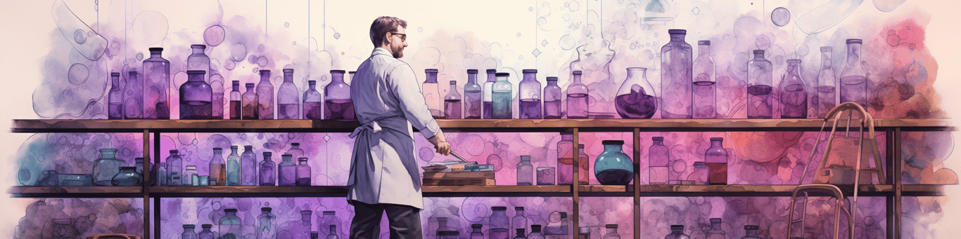 image of a doctor in a lab doing drug, clinical research