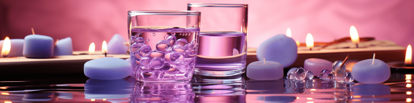 image of drug pills surrounding a glass of water symbolizing drug consumption