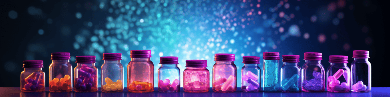 image of different drug pills on a surface