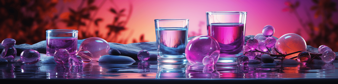 image of drug pills surrounding a glass of water symbolizing drug consumption