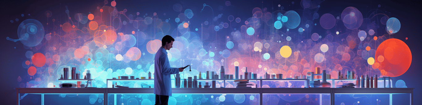 image of a doctor in a lab doing drug, clinical research