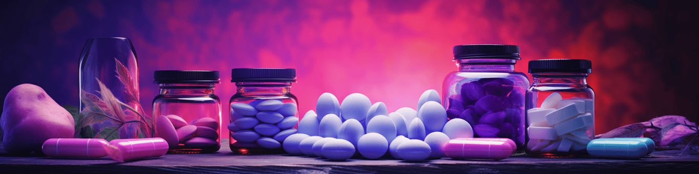 image of different drug pills on a surface