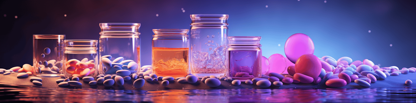 image of drug pills surrounding a glass of water symbolizing drug consumption