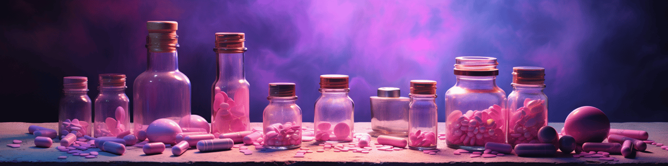 image of different drug pills on a surface