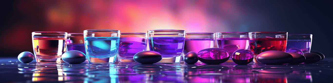 image of drug pills surrounding a glass of water symbolizing drug consumption