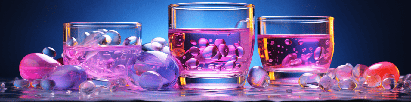 image of drug pills surrounding a glass of water symbolizing drug consumption