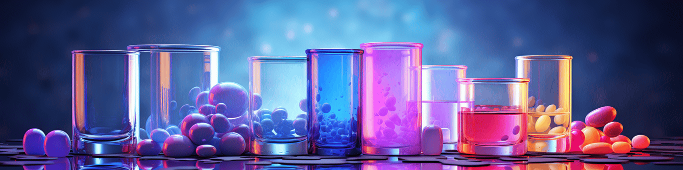 image of drug pills surrounding a glass of water symbolizing drug consumption