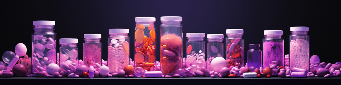 image of different drug pills on a surface