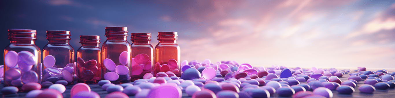 image of different drug pills on a surface