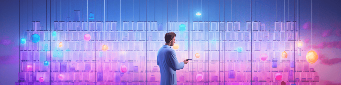 image of a doctor in a lab doing drug, clinical research