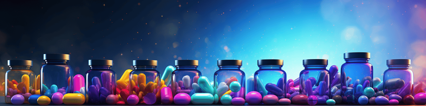 image of different drug pills on a surface