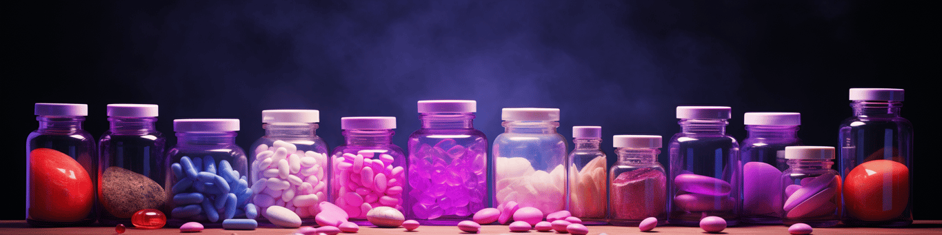 image of different drug pills on a surface