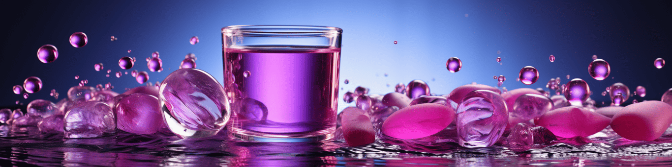 image of drug pills surrounding a glass of water symbolizing drug consumption