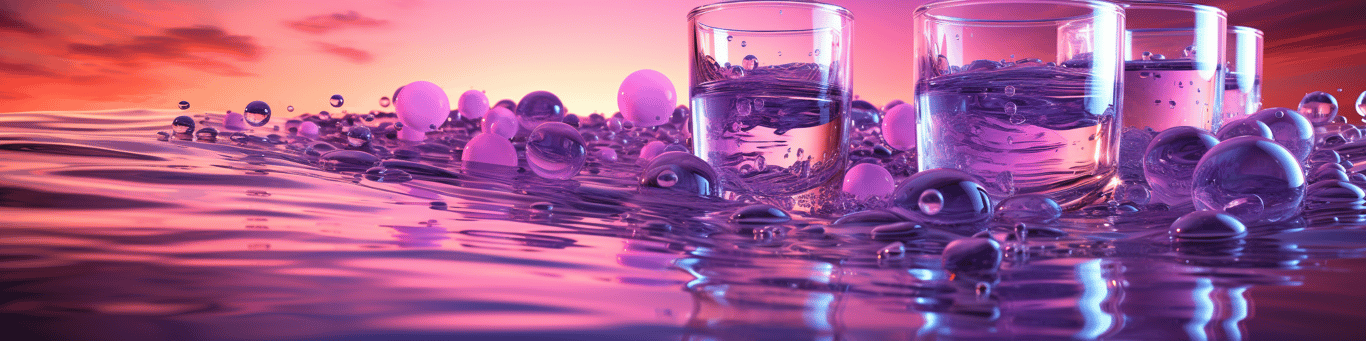 image of drug pills surrounding a glass of water symbolizing drug consumption