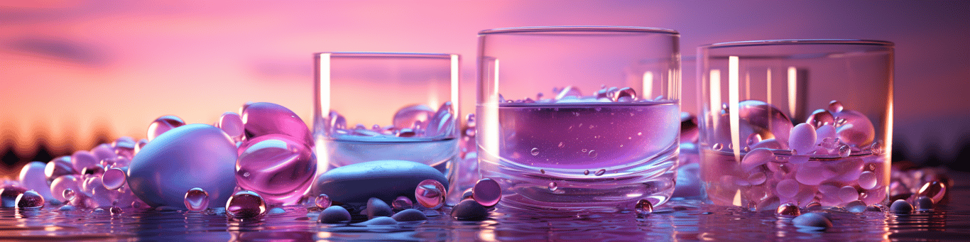 image of drug pills surrounding a glass of water symbolizing drug consumption