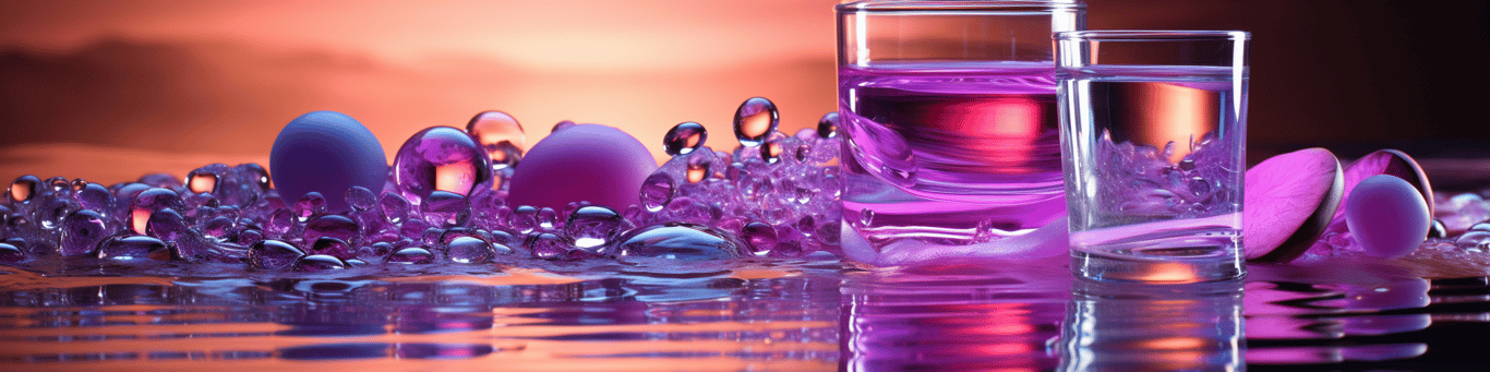 image of drug pills surrounding a glass of water symbolizing drug consumption