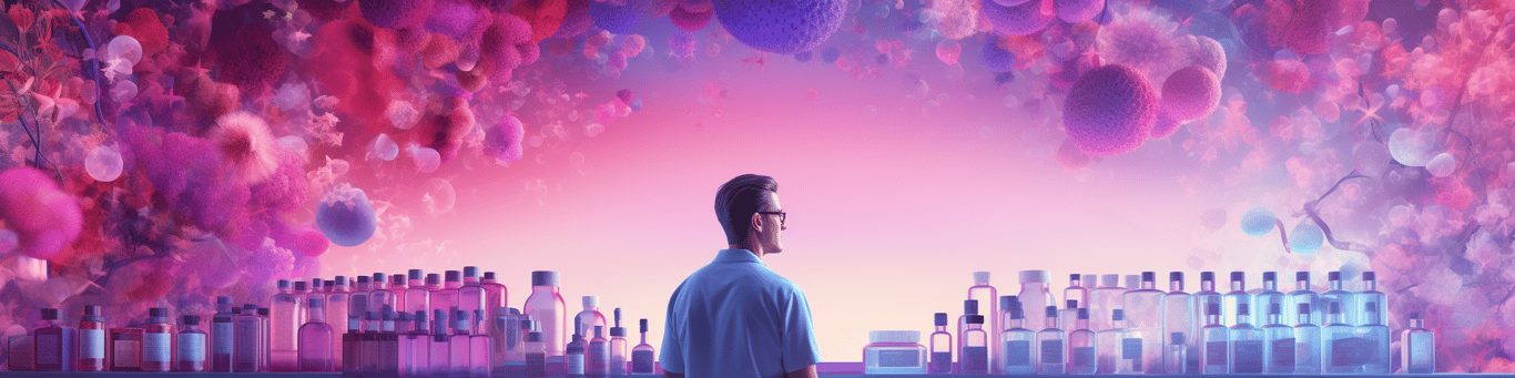 image of a doctor in a lab doing drug, clinical research