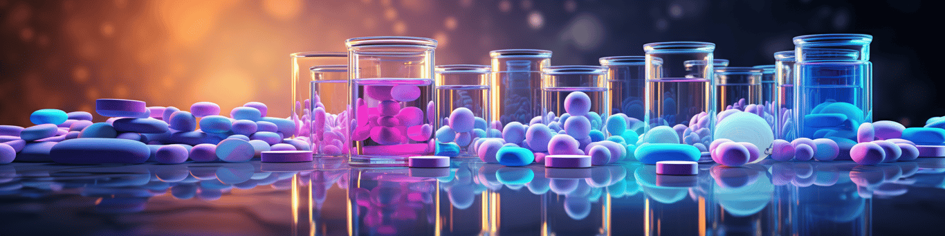 image of drug pills surrounding a glass of water symbolizing drug consumption