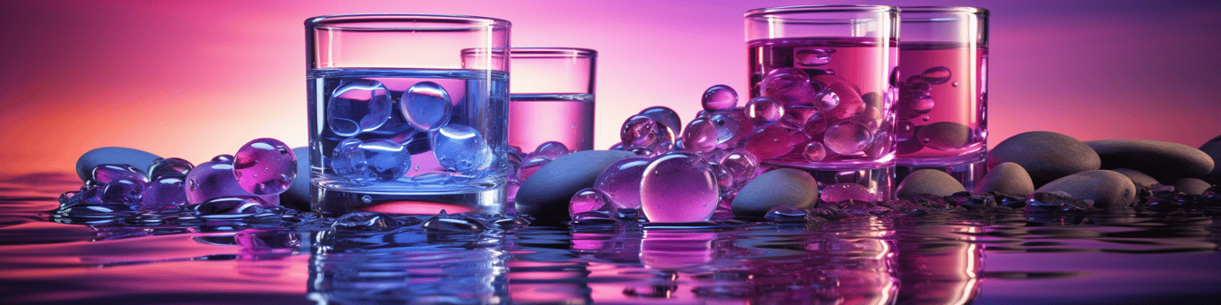 image of drug pills surrounding a glass of water symbolizing drug consumption