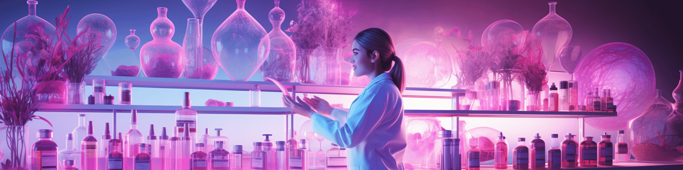 image of a doctor in a lab doing drug, clinical research