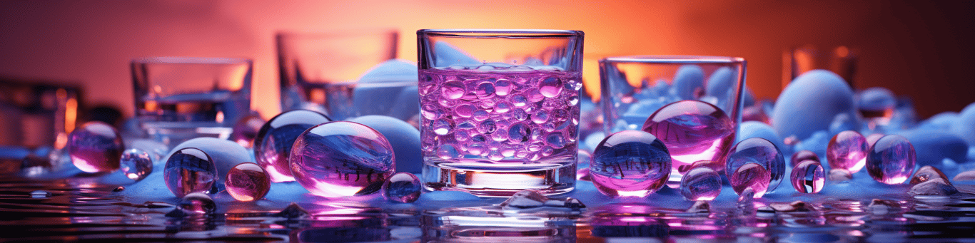 image of drug pills surrounding a glass of water symbolizing drug consumption