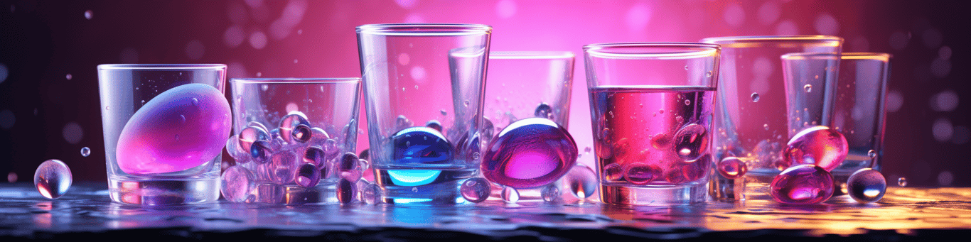 image of drug pills surrounding a glass of water symbolizing drug consumption