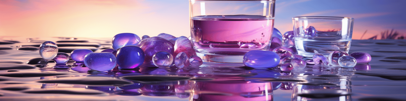 image of drug pills surrounding a glass of water symbolizing drug consumption