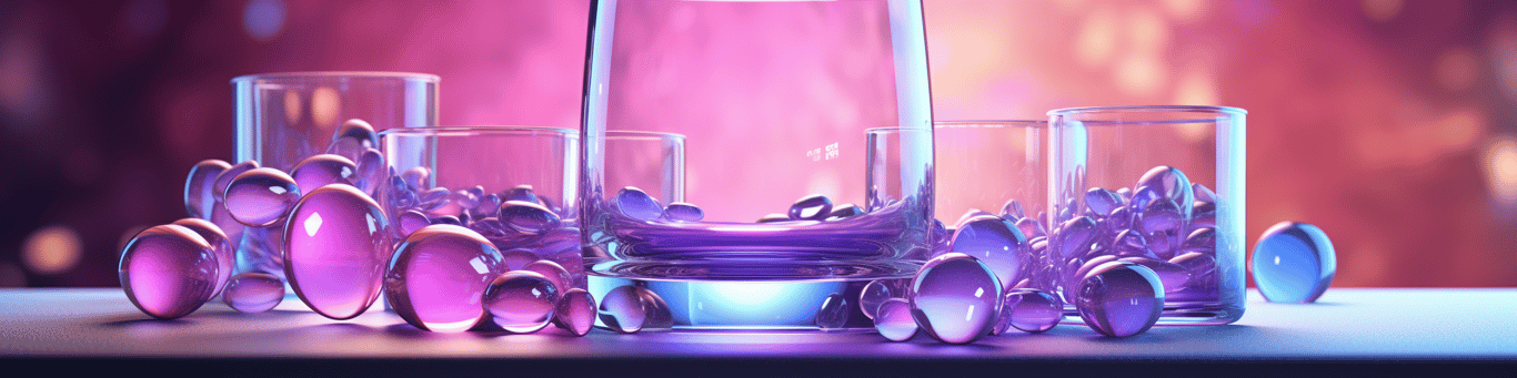image of drug pills surrounding a glass of water symbolizing drug consumption