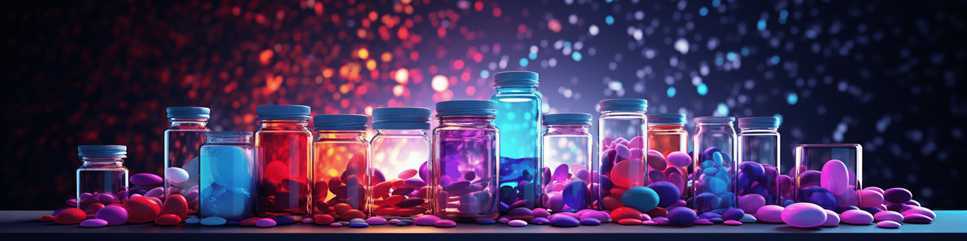 image of different drug pills on a surface