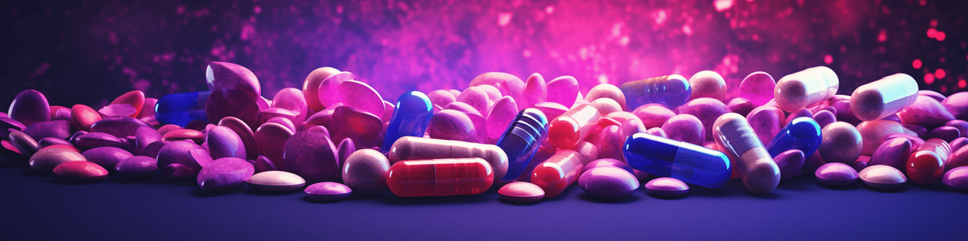 image of different drug pills on a surface