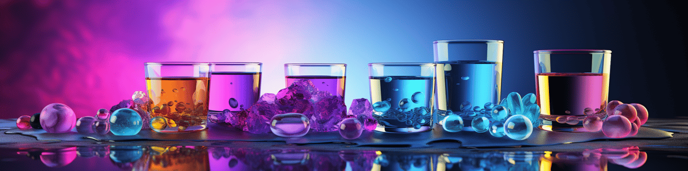 image of drug pills surrounding a glass of water symbolizing drug consumption