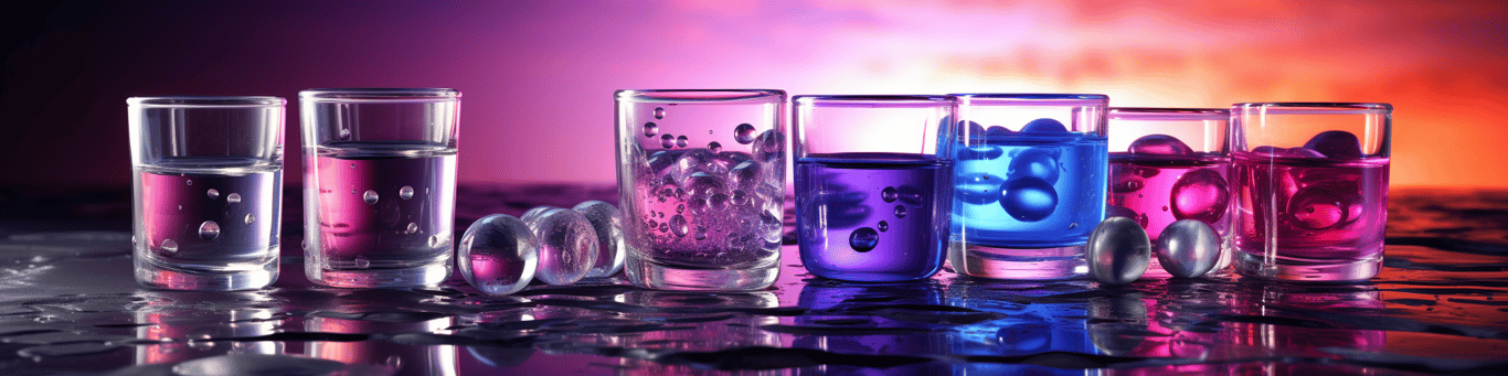 image of drug pills surrounding a glass of water symbolizing drug consumption
