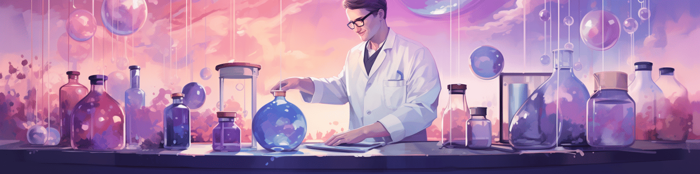 image of a doctor in a lab doing drug, clinical research