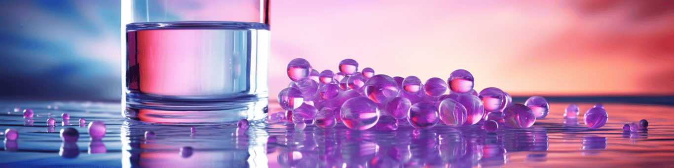 image of drug pills surrounding a glass of water symbolizing drug consumption