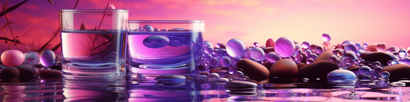 image of drug pills surrounding a glass of water symbolizing drug consumption