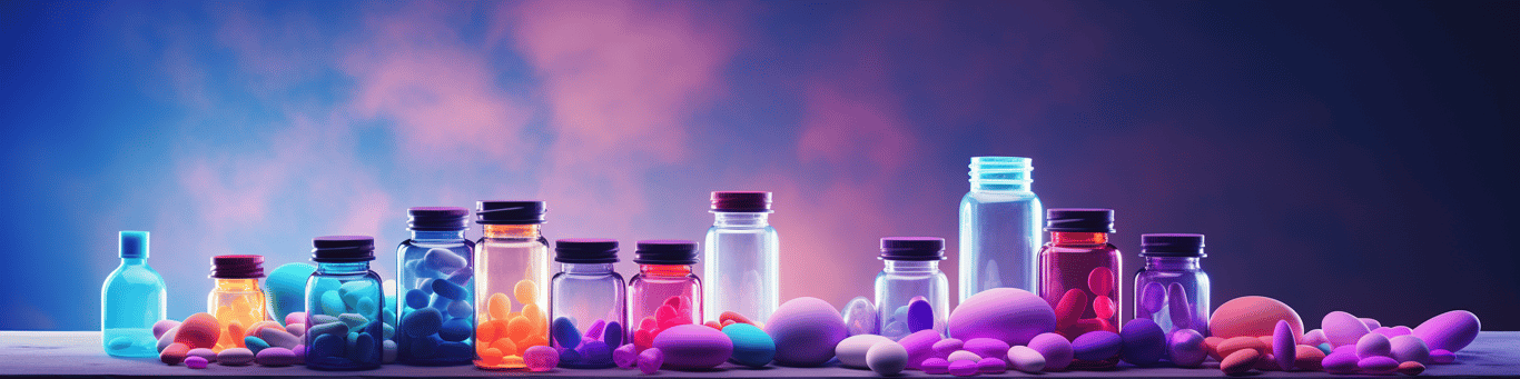 image of different drug pills on a surface
