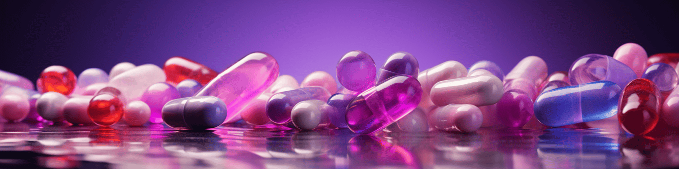 image of different drug pills on a surface