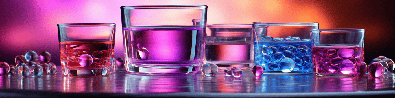 image of drug pills surrounding a glass of water symbolizing drug consumption
