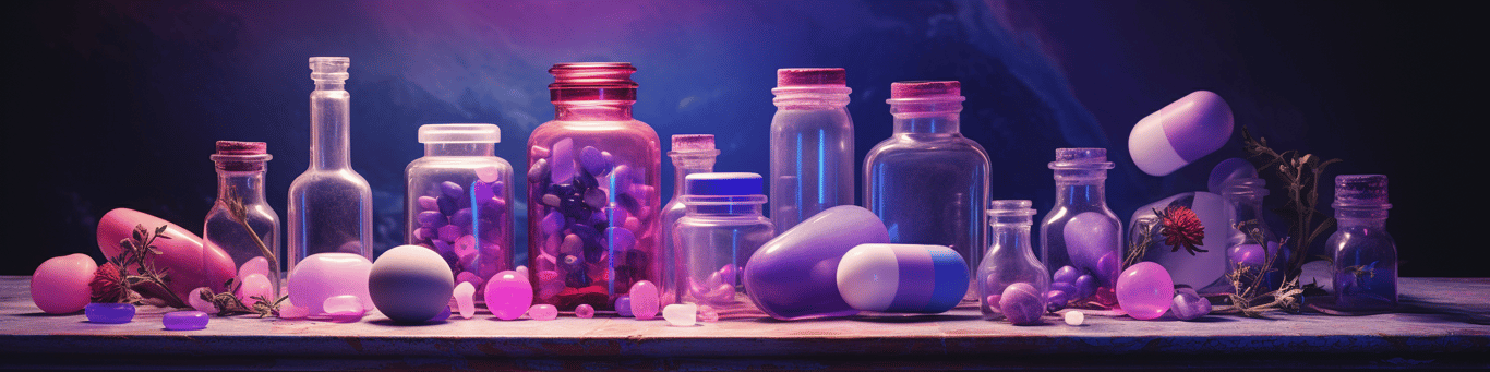 image of different drug pills on a surface