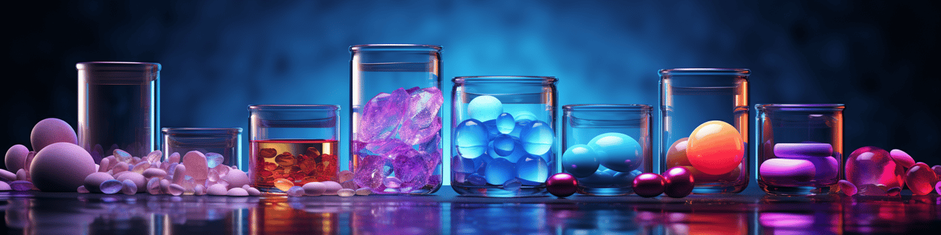 image of drug pills surrounding a glass of water symbolizing drug consumption