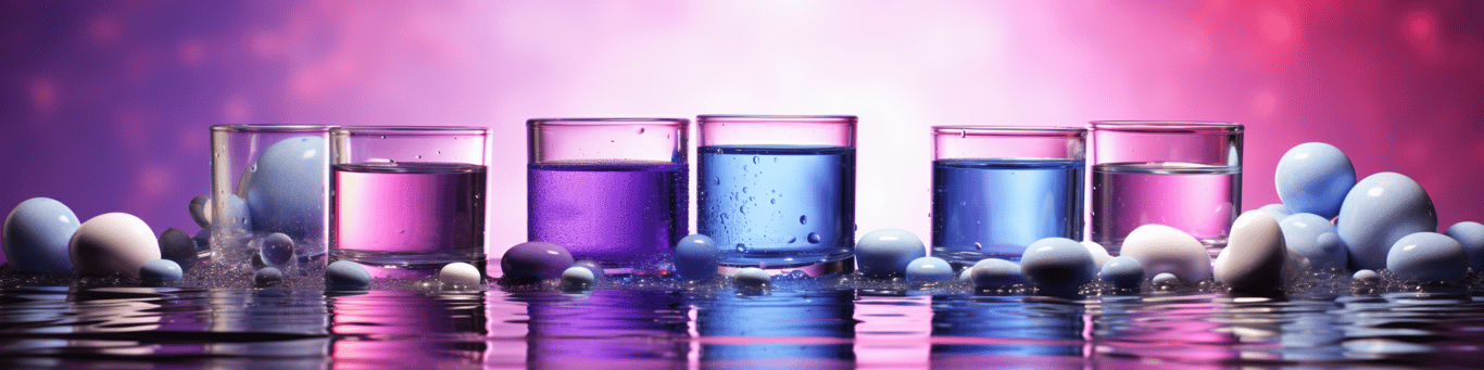 image of drug pills surrounding a glass of water symbolizing drug consumption