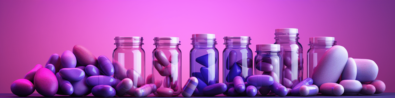 image of different drug pills on a surface